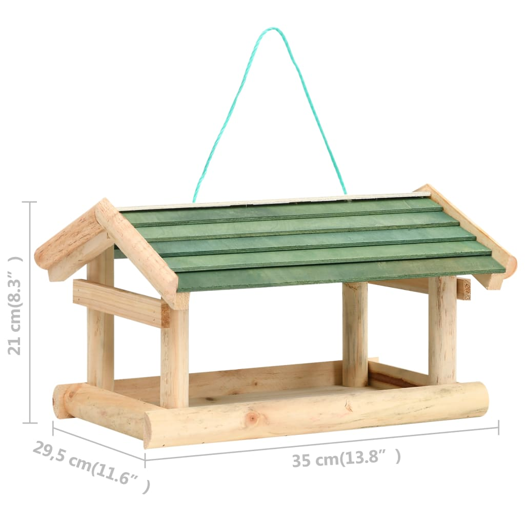 vidaXL Bird Feeder Solid Wood 13.8"x11.6"x8.3"