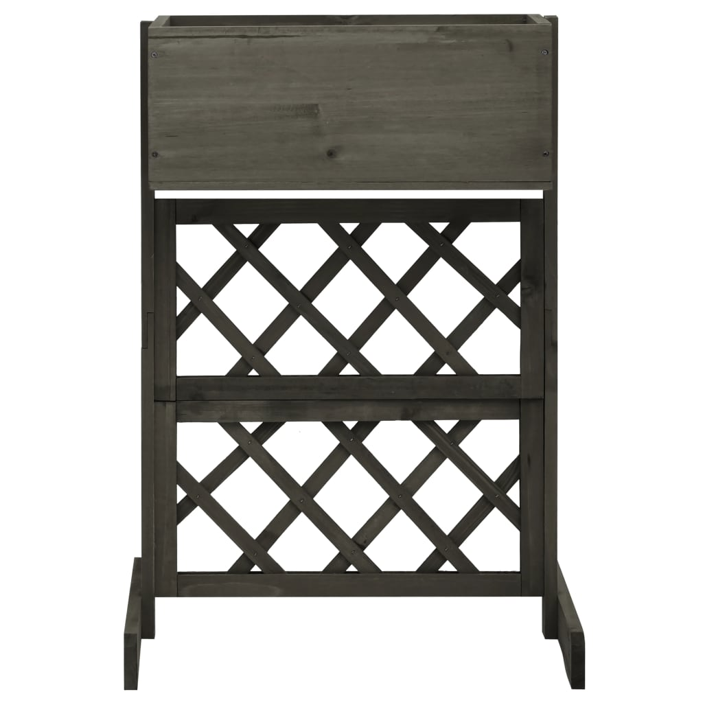 vidaXL Garden Trellis Planter Gray 17.7"x11.8"x29.1" Solid Firwood