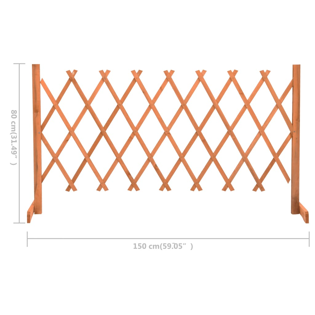 vidaXL Garden Trellis Fence Orange 59.1"x31.5" Solid Firwood