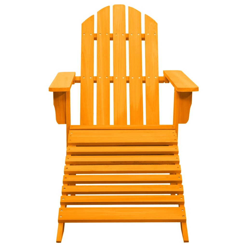 vidaXL Patio Adirondack Chair with Ottoman Solid Fir Wood Orange