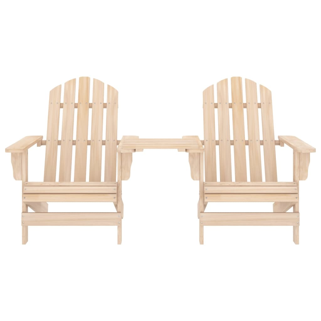 vidaXL Patio Adirondack Chairs with Tea Table Solid Fir Wood