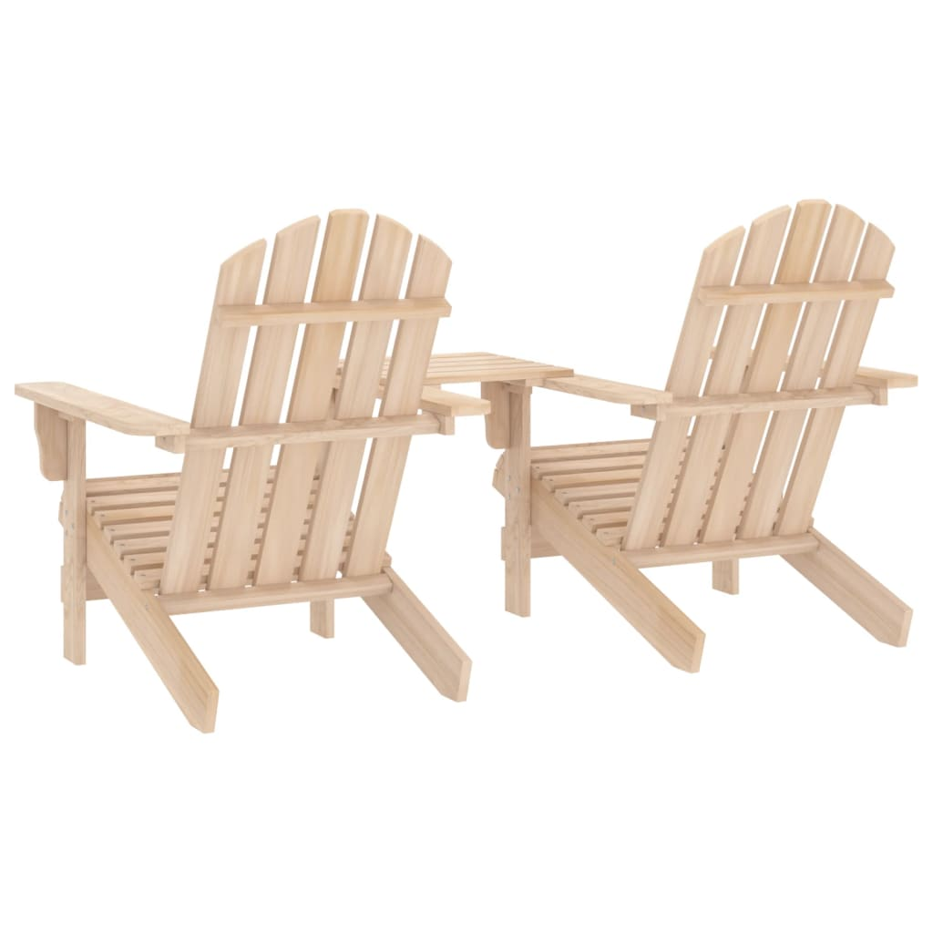 vidaXL Patio Adirondack Chairs with Tea Table Solid Fir Wood