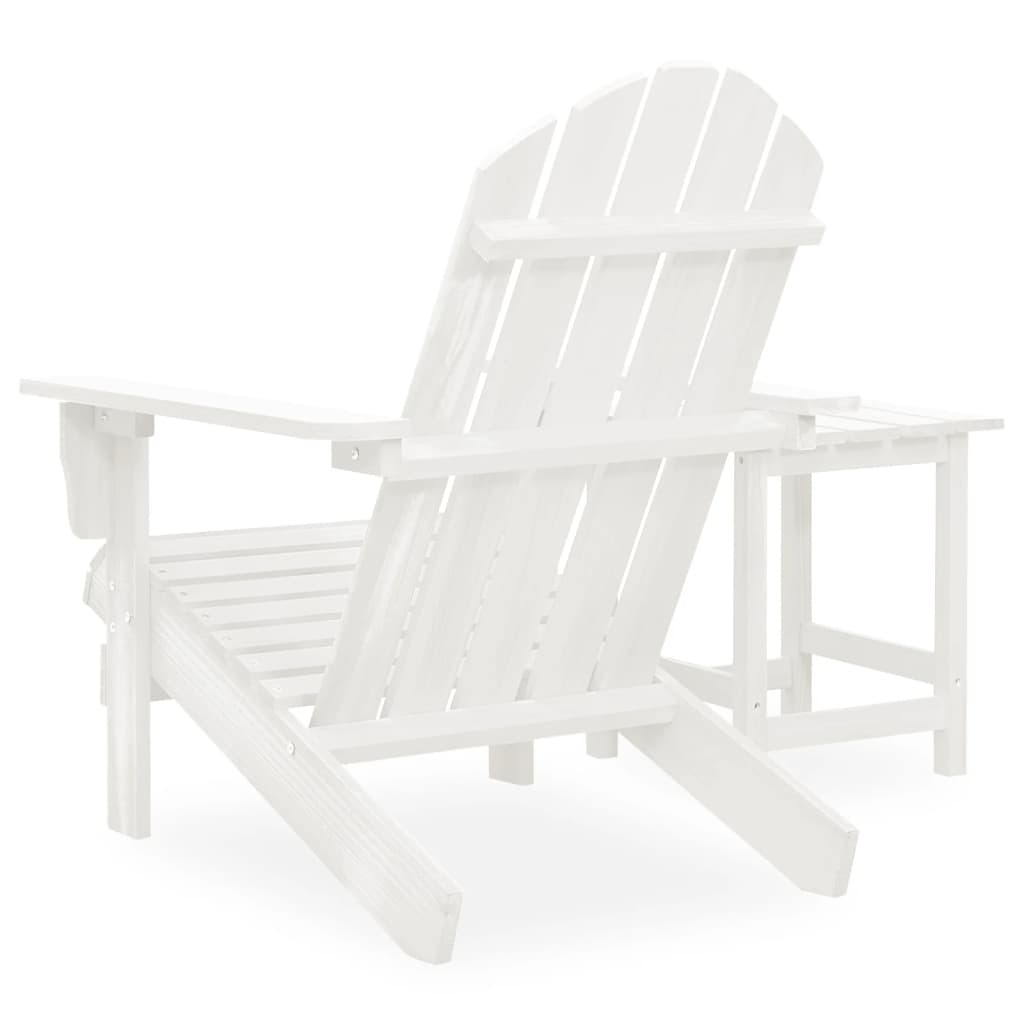 vidaXL Patio Adirondack Chair with Table Solid Fir Wood White