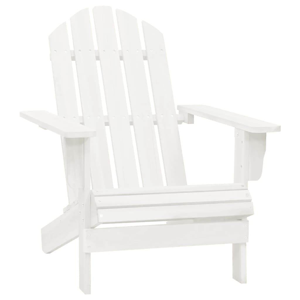 vidaXL Patio Adirondack Chair with Table Solid Fir Wood White