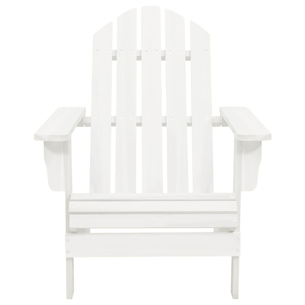 vidaXL Patio Adirondack Chair with Table Solid Fir Wood White