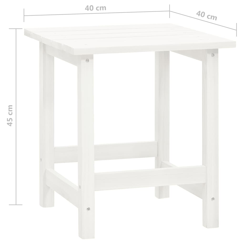 vidaXL Patio Adirondack Chair with Table Solid Fir Wood White