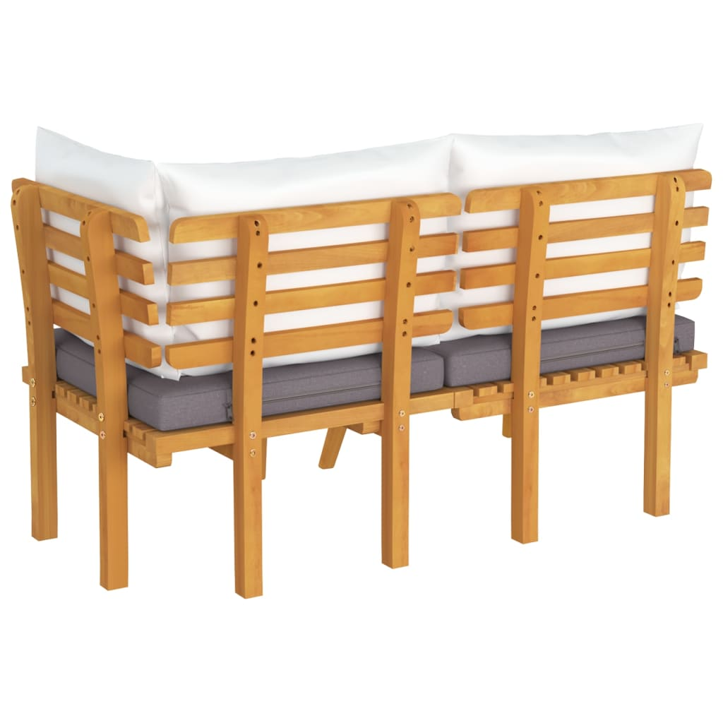 vidaXL 2 Piece Patio Lounge Set with Cushions Solid Acacia Wood