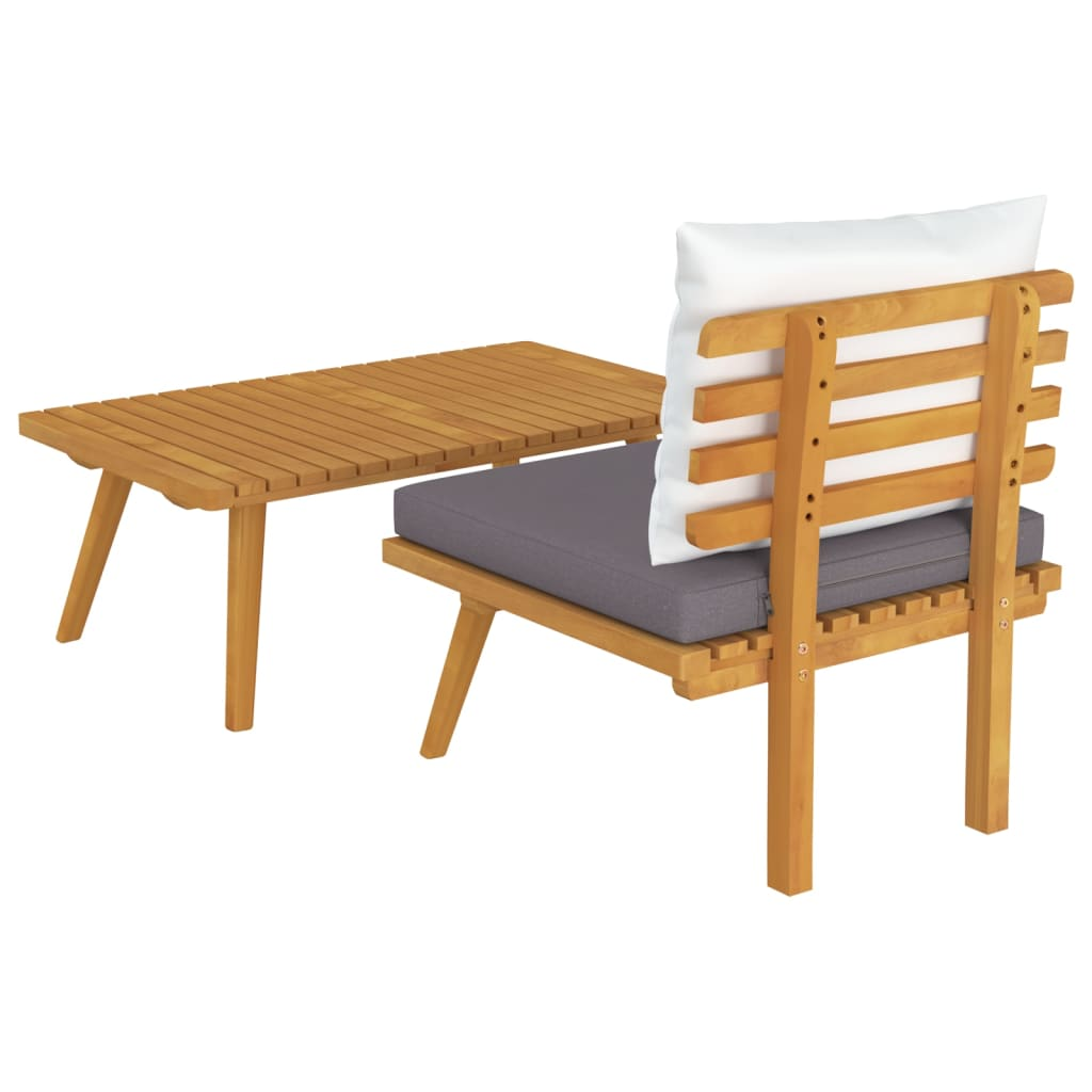 vidaXL 2 Piece Patio Lounge Set with Cushions Solid Acacia Wood