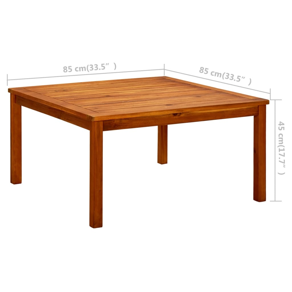 vidaXL Patio Coffee Table 33.5"x33.5"x17.7" Solid Acacia Wood