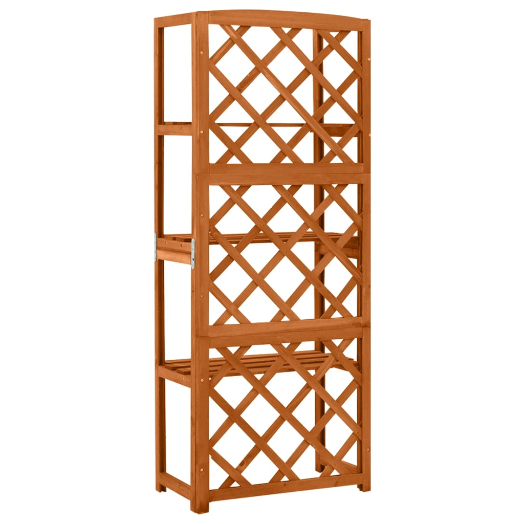 vidaXL Trellis with Shelves 21.7"x11.8"x55.1" Solid Fir Wood