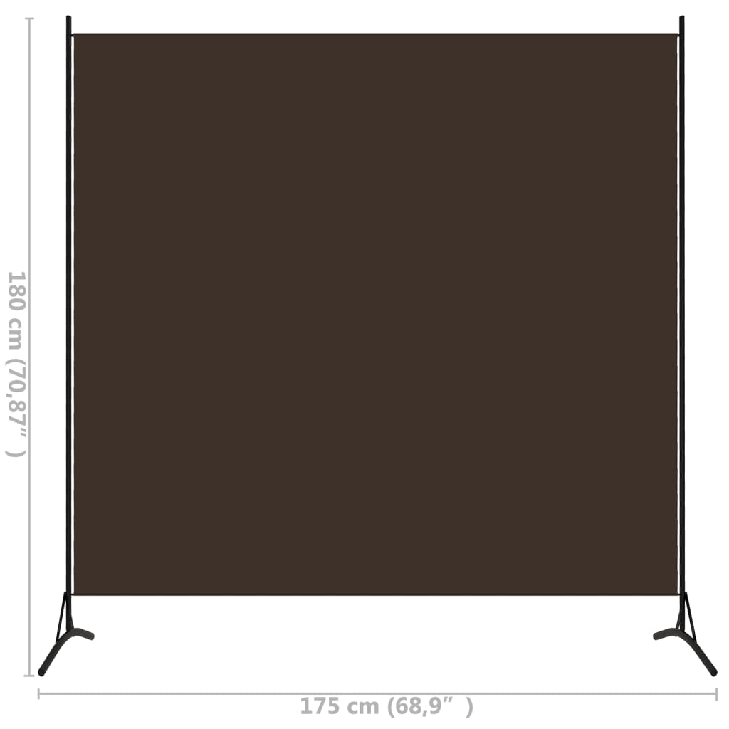 vidaXL Room Divider Brown 68.9"x70.9" Fabric