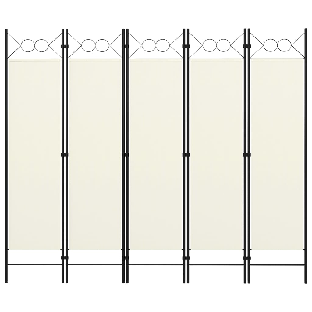 vidaXL 5-Panel Room Divider White 78.7"x70.9"