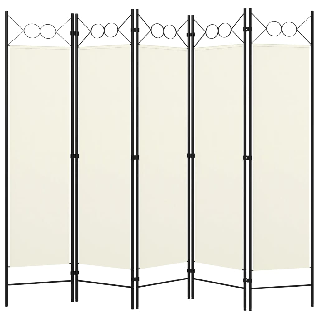 vidaXL 5-Panel Room Divider White 78.7"x70.9"