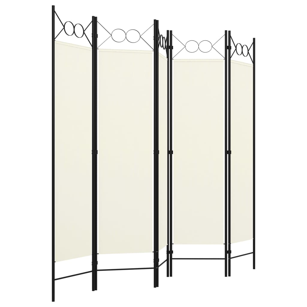 vidaXL 5-Panel Room Divider White 78.7"x70.9"