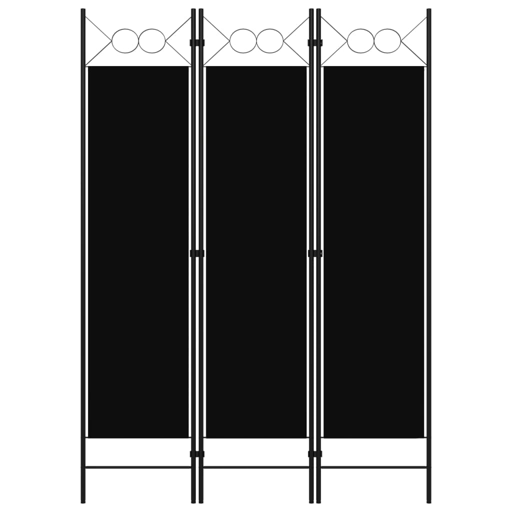 vidaXL 3-Panel Room Divider Black 47.2"x70.9"