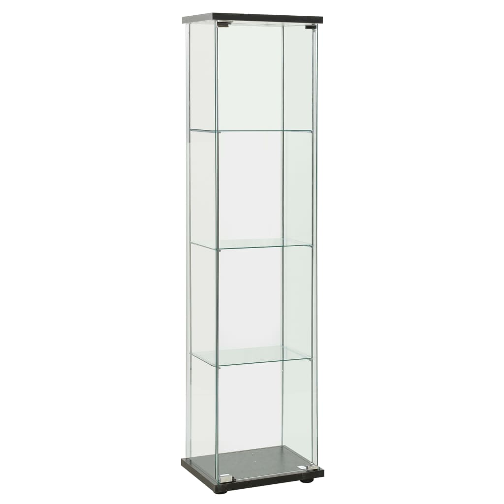 vidaXL Storage Cabinet Tempered Glass Black