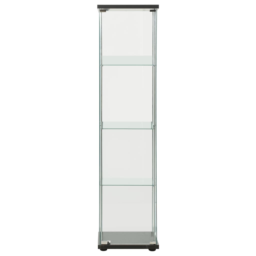 vidaXL Storage Cabinet Tempered Glass Black