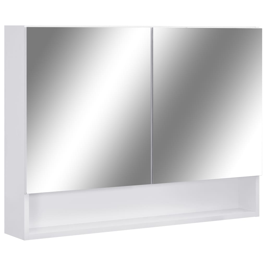 vidaXL LED Bathroom Mirror Cabinet White 31.5"x5.9"x23.6" MDF