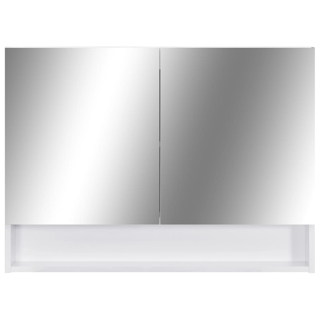 vidaXL LED Bathroom Mirror Cabinet White 31.5"x5.9"x23.6" MDF