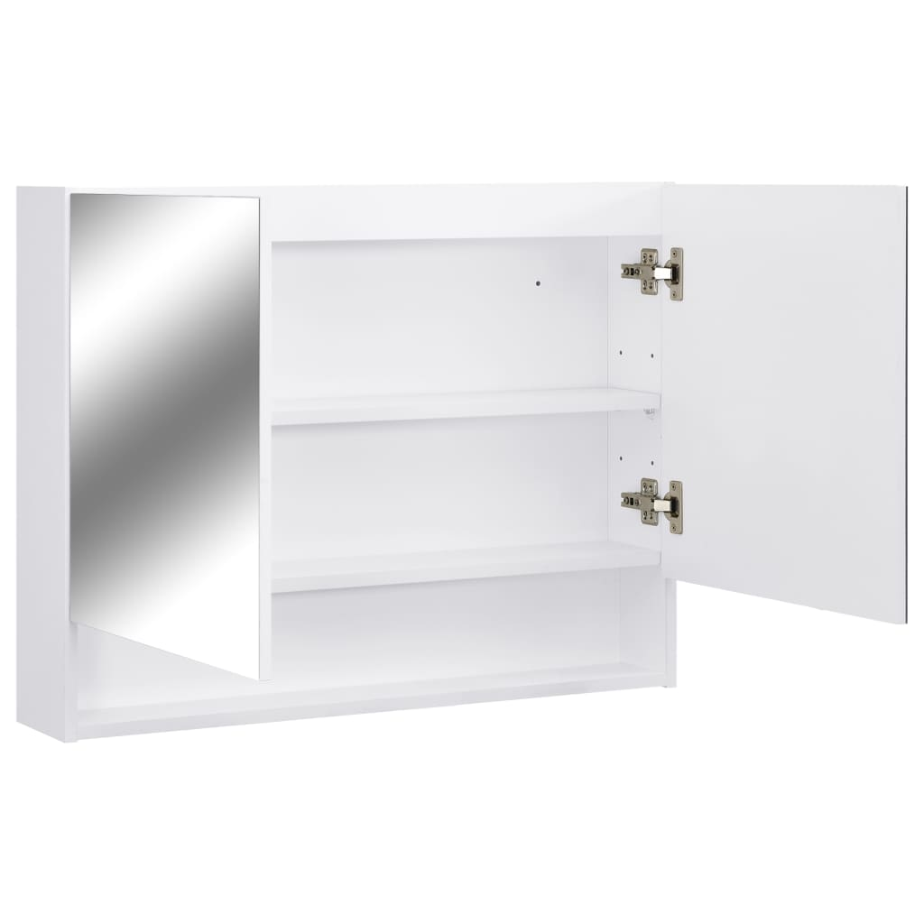 vidaXL LED Bathroom Mirror Cabinet White 31.5"x5.9"x23.6" MDF