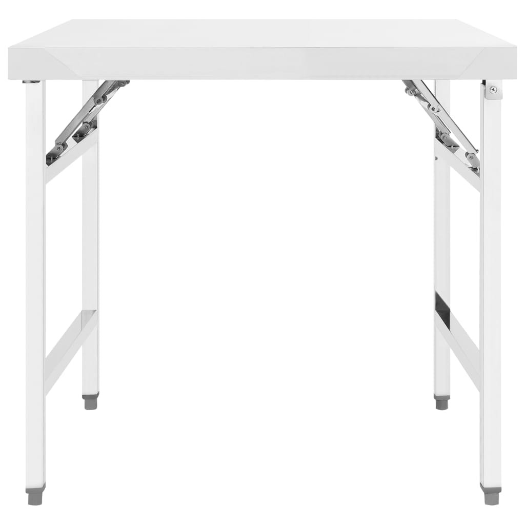 vidaXL Kitchen Folding Work Table 34"x24"x32" Stainless Steel