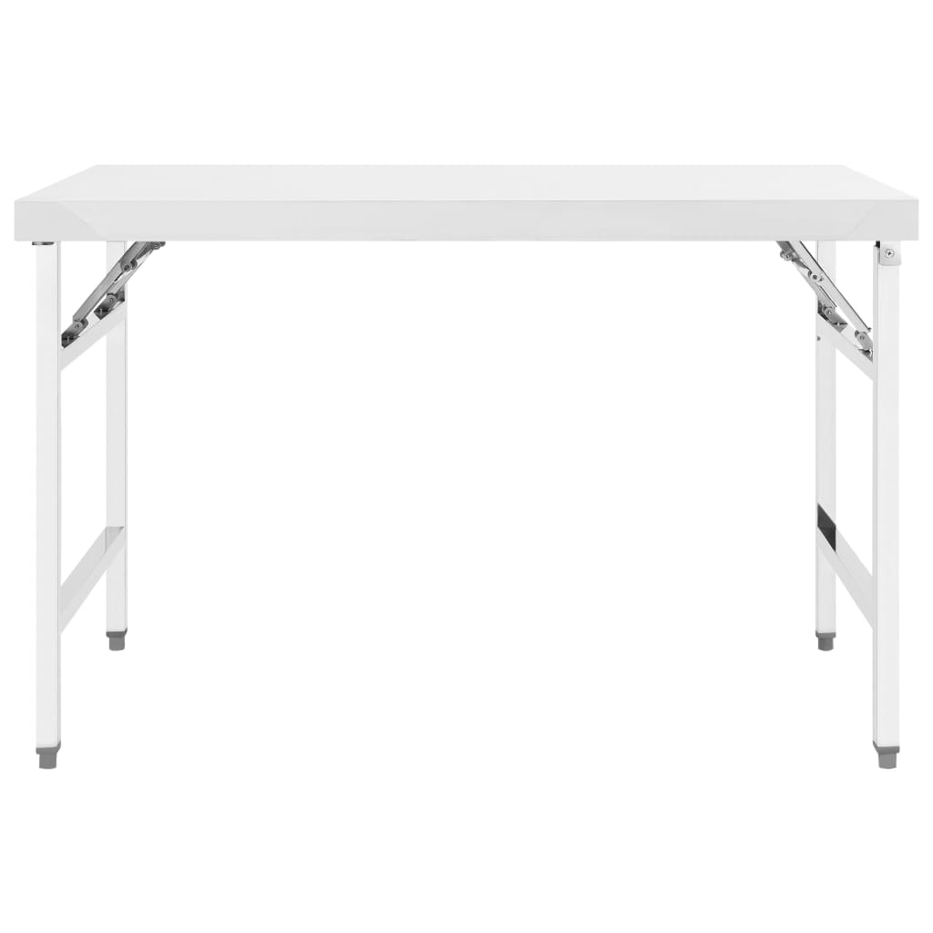 vidaXL Kitchen Folding Work Table 47.2"x24"x32" Stainless Steel