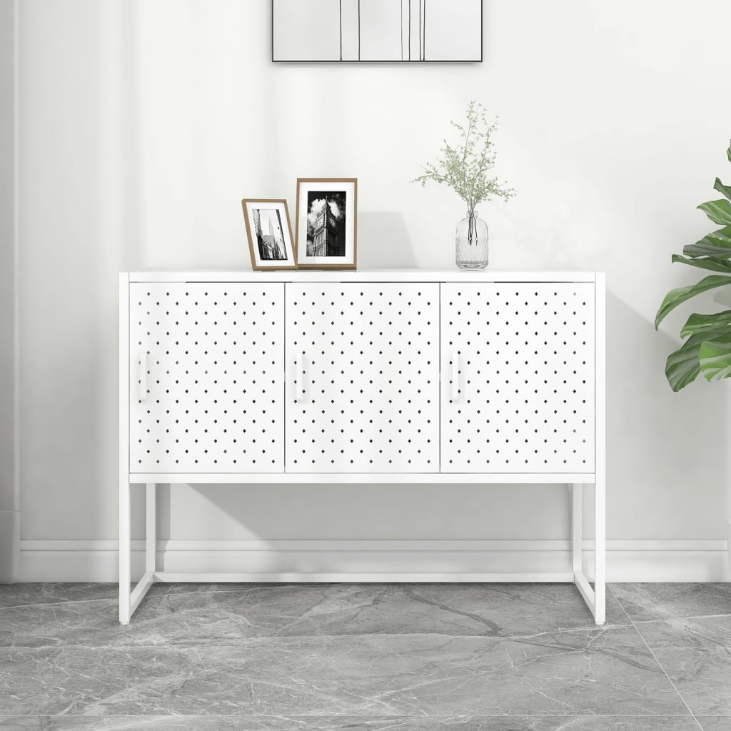 vidaXL Sideboard White 41.3"x13.8"x29.5" Steel