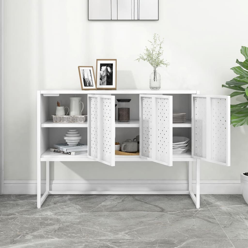 vidaXL Sideboard White 41.3"x13.8"x29.5" Steel