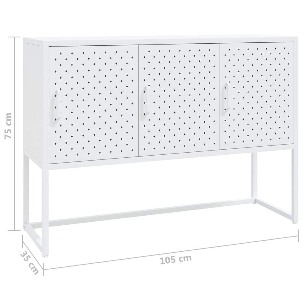 vidaXL Sideboard White 41.3"x13.8"x29.5" Steel