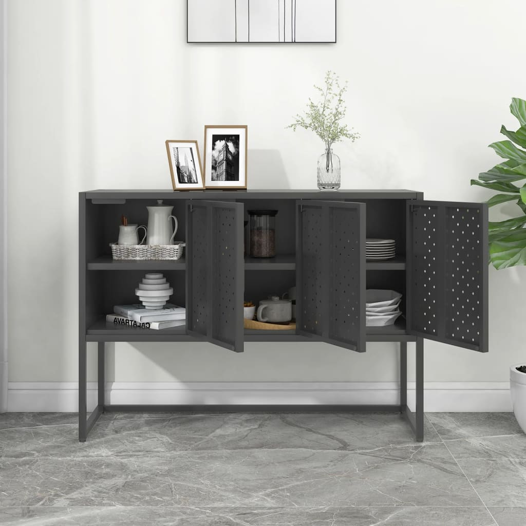 vidaXL Sideboard Anthracite 41.3"x13.8"x29.5" Steel