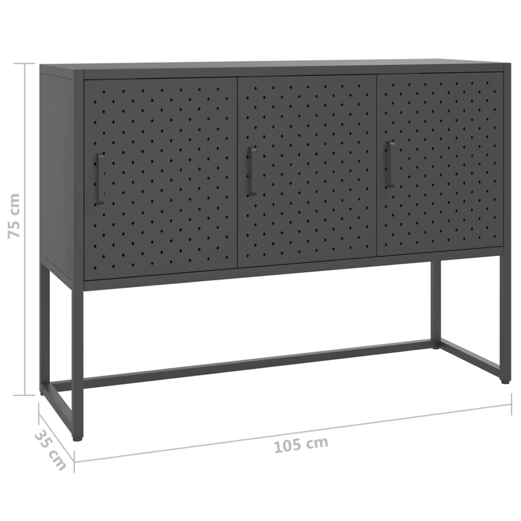 vidaXL Sideboard Anthracite 41.3"x13.8"x29.5" Steel