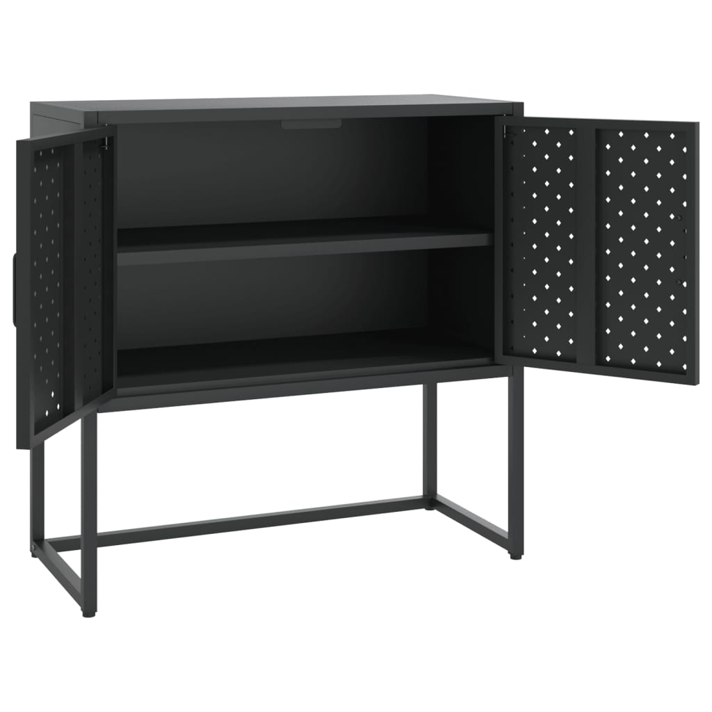 vidaXL Sideboard Black 29.5"x13.8"x29.5" Steel