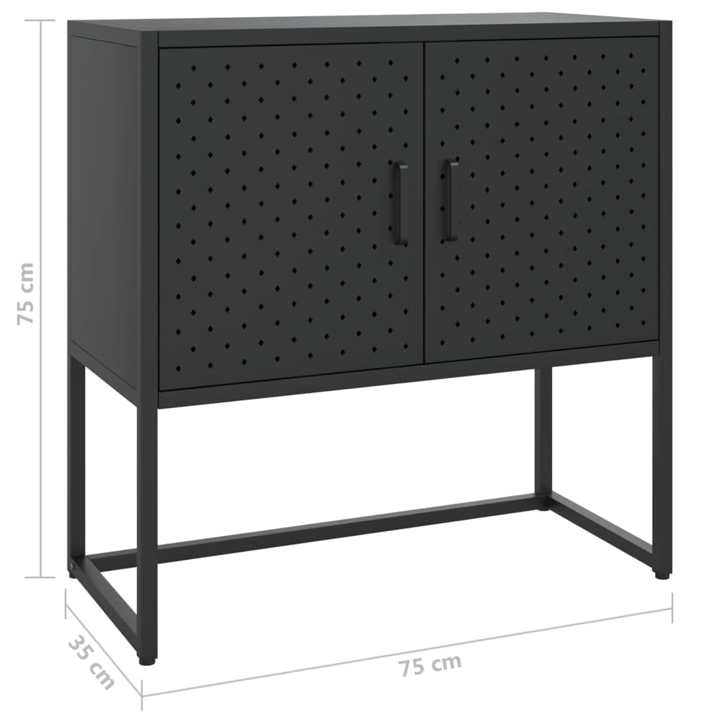 vidaXL Sideboard Black 29.5"x13.8"x29.5" Steel