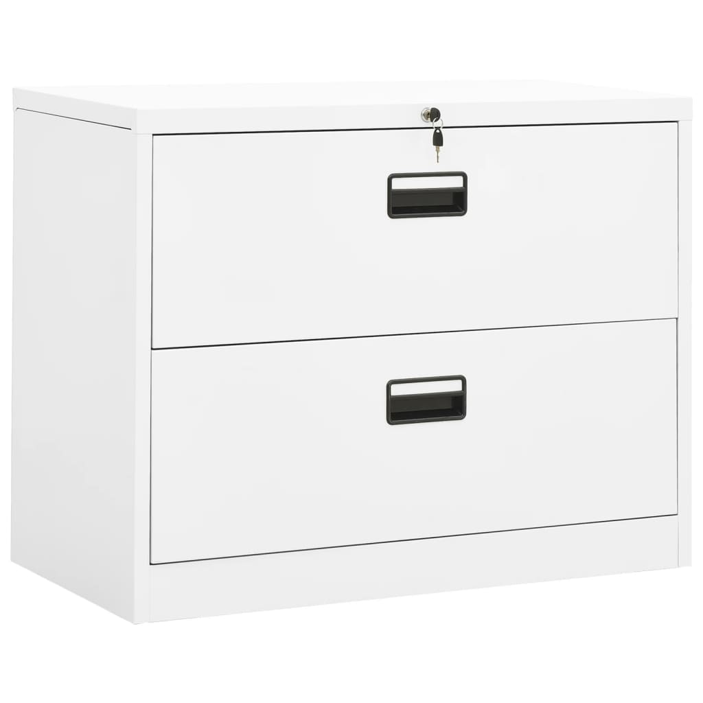 vidaXL Filing Cabinet White 35.4"x18.1"x28.5" Steel