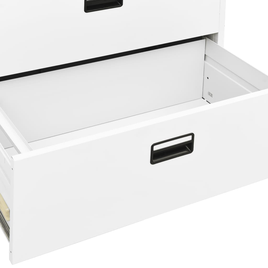 vidaXL Filing Cabinet White 35.4"x18.1"x28.5" Steel