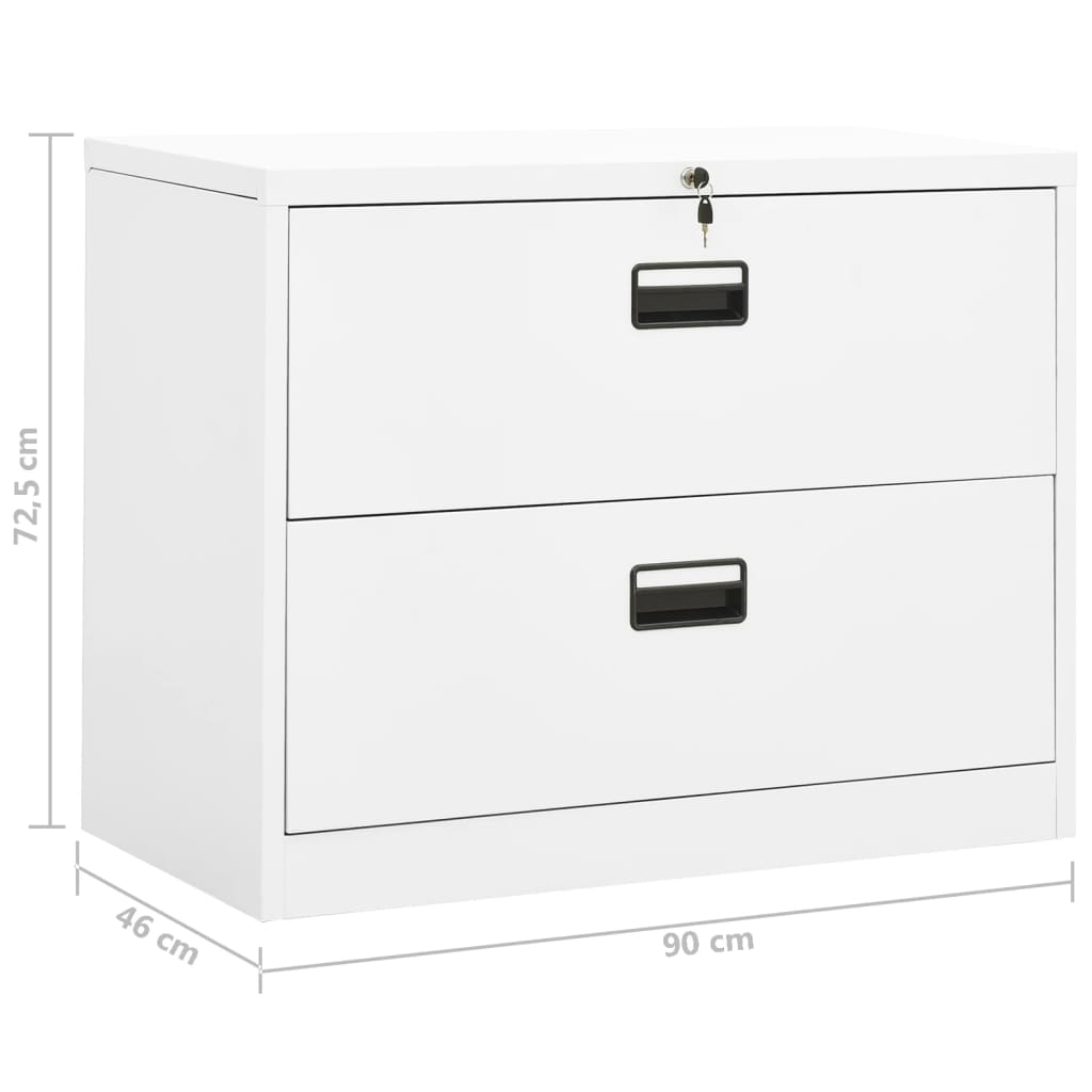 vidaXL Filing Cabinet White 35.4"x18.1"x28.5" Steel