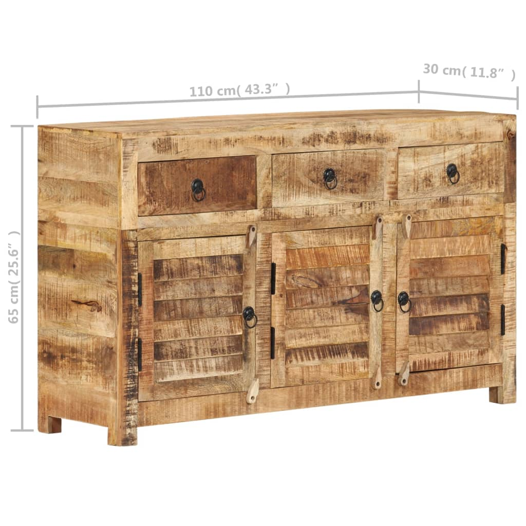 vidaXL Sideboard 43.3"x11.8"x25.6" Solid Wood Mango