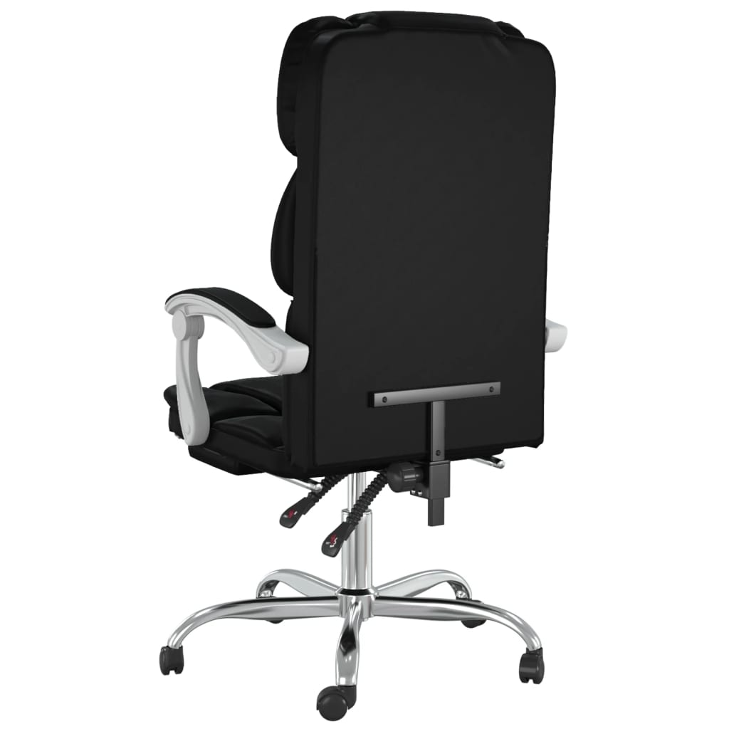 vidaXL Reclining Office Chair Black Faux Leather