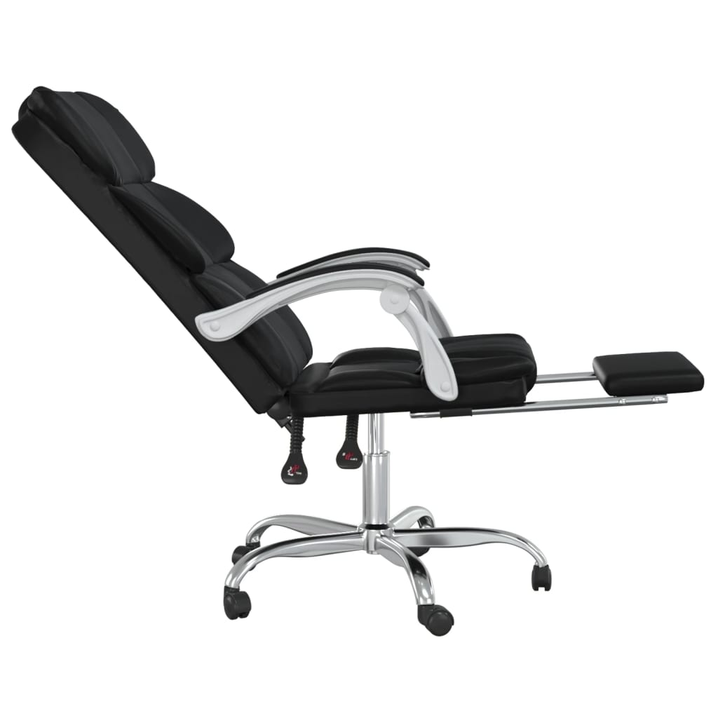 vidaXL Reclining Office Chair Black Faux Leather