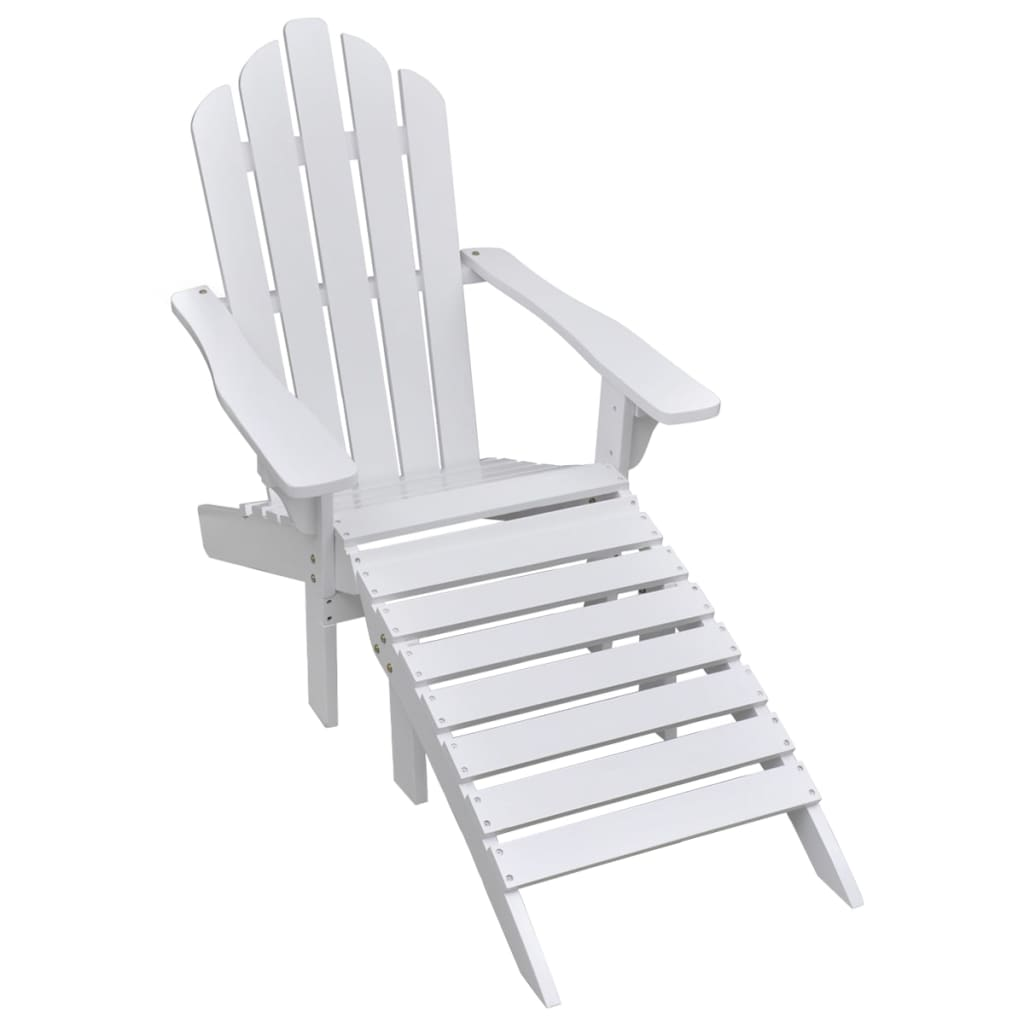 vidaXL Patio Chair with Ottoman Wood White