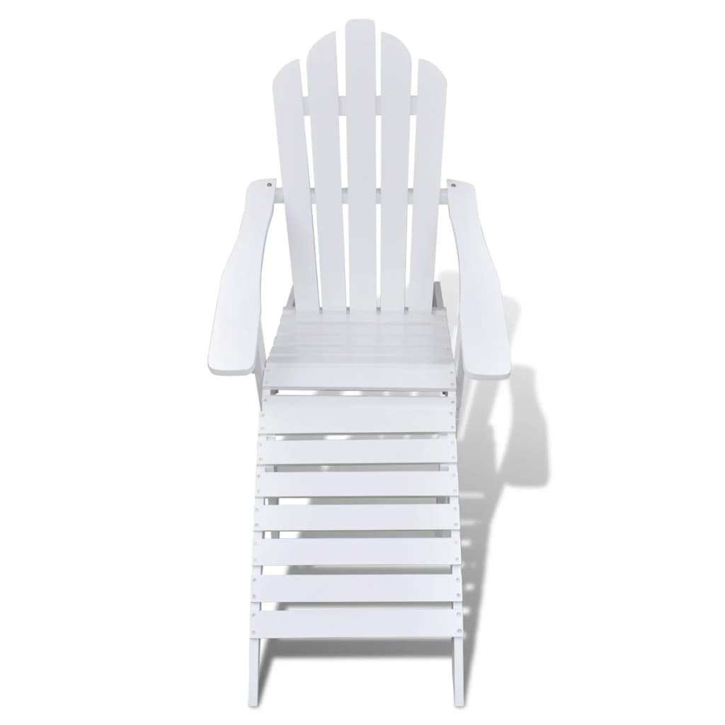 vidaXL Patio Chair with Ottoman Wood White