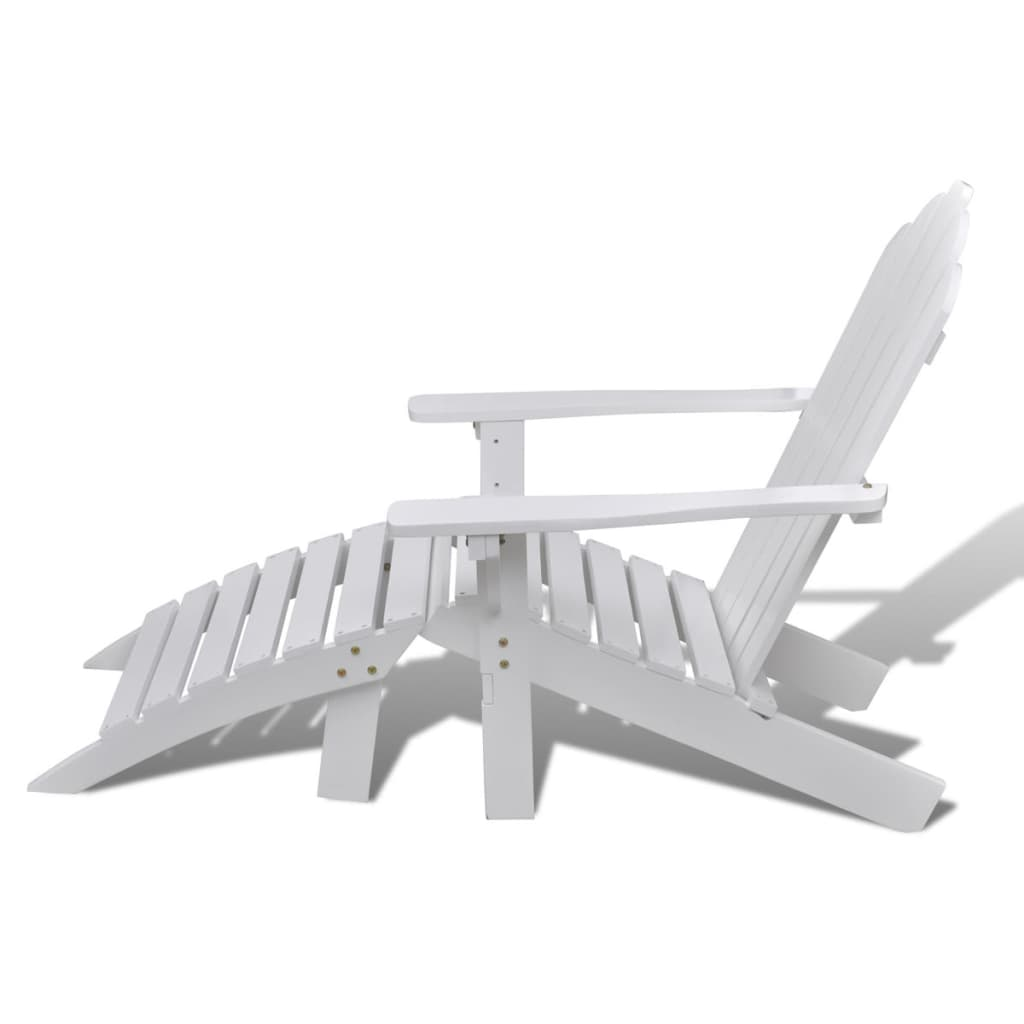 vidaXL Patio Chair with Ottoman Wood White