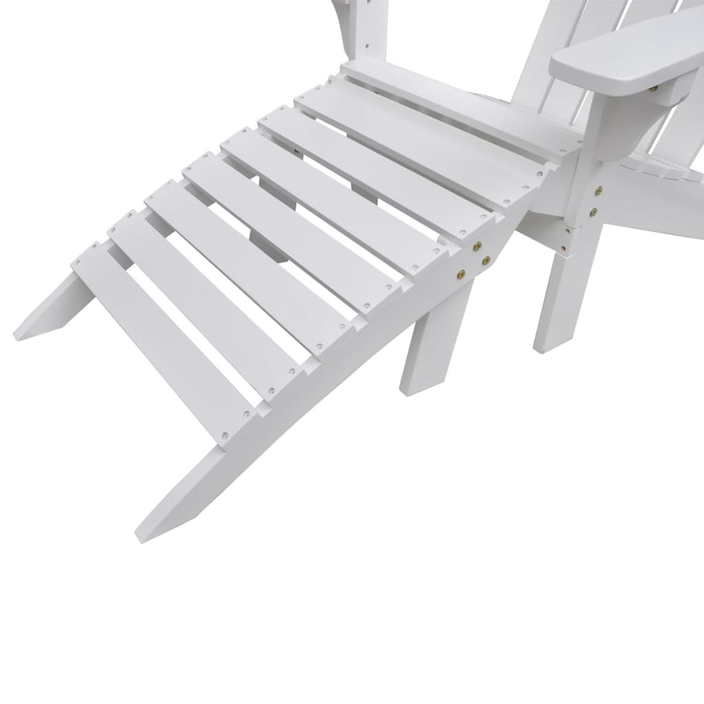 vidaXL Patio Chair with Ottoman Wood White