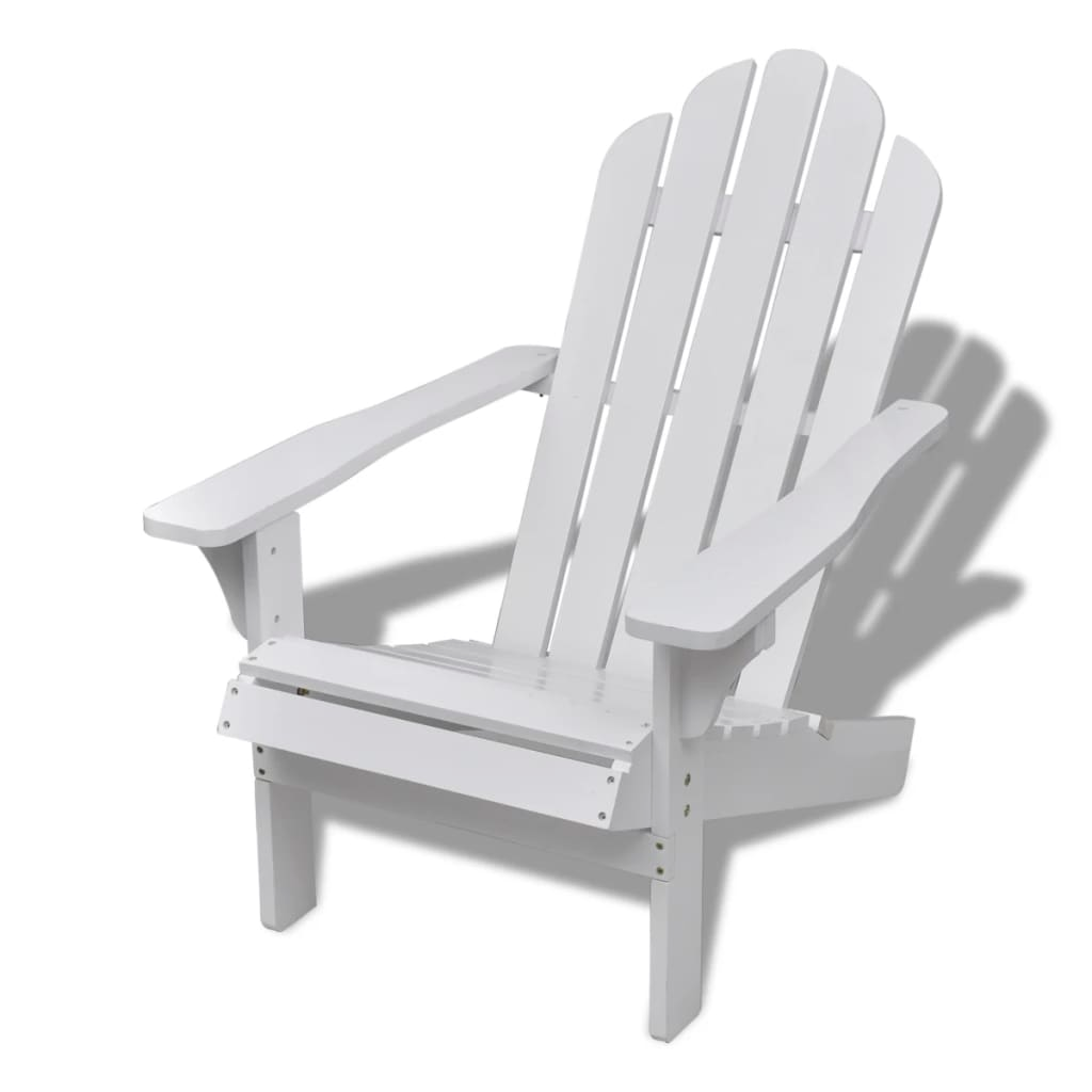 vidaXL Patio Chair with Ottoman Wood White