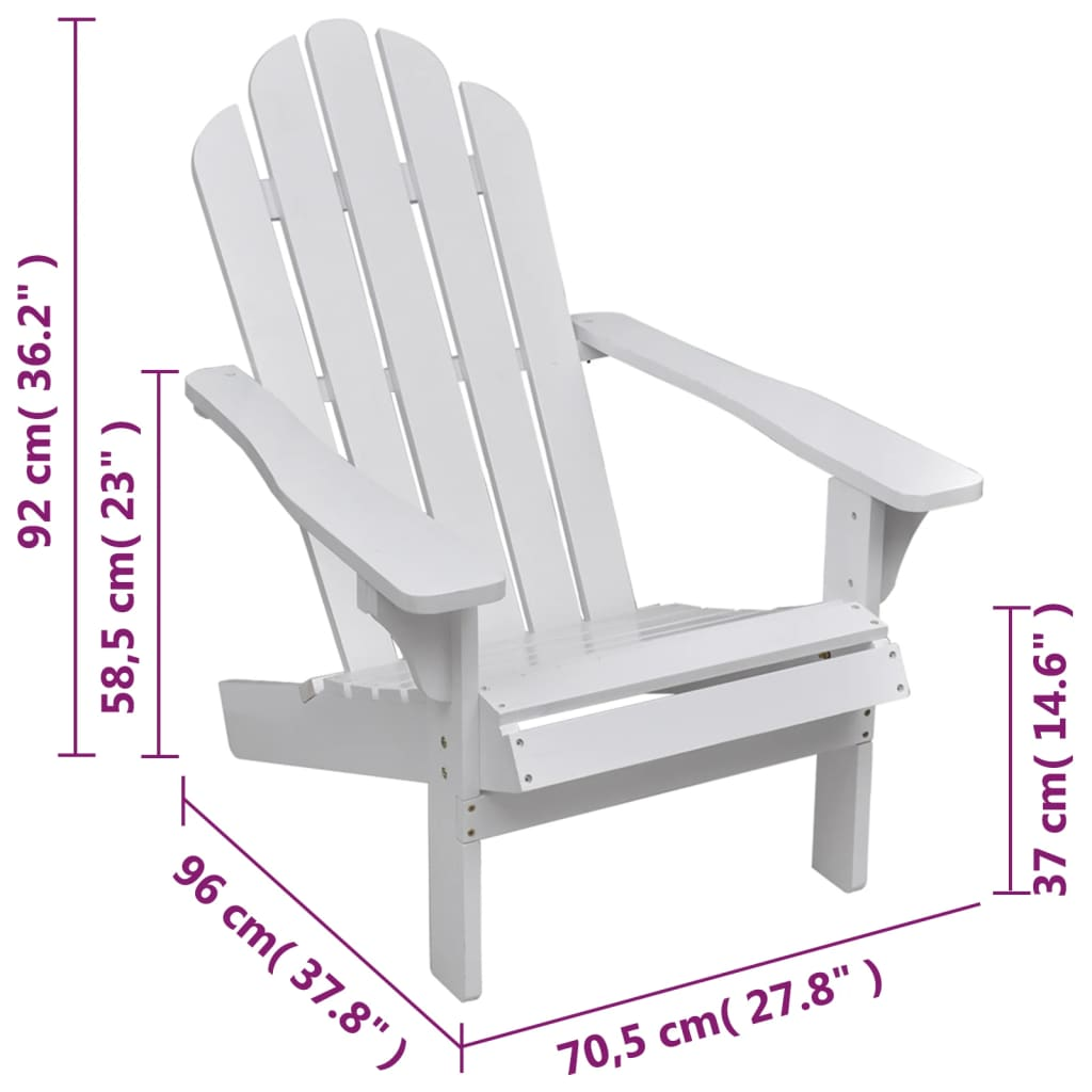 vidaXL Patio Chair with Ottoman Wood White