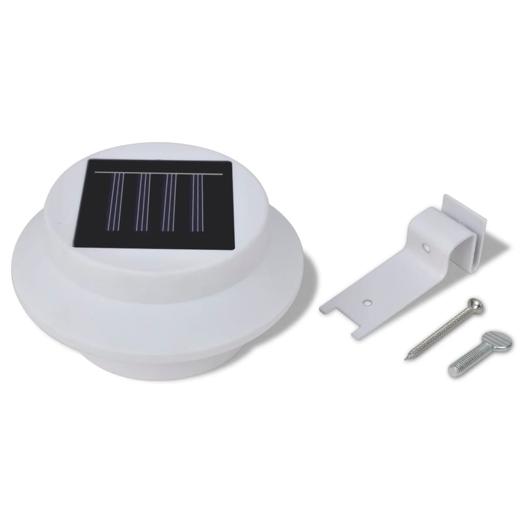 vidaXL Outdoor Solar Lamp Set 6 pcs Fence Light Gutter Light White