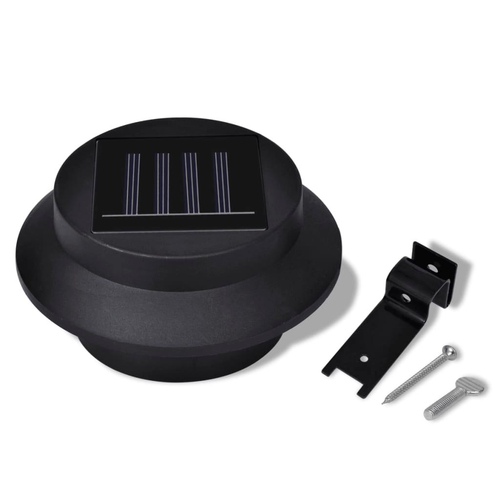 vidaXL Outdoor Solar Lamp Set 6 pcs Fence Light Gutter Light Black