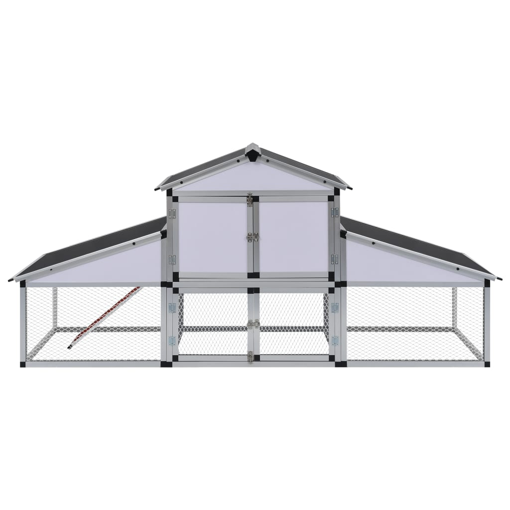 vidaXL Chicken Coop with Runs and Nest Box Aluminum