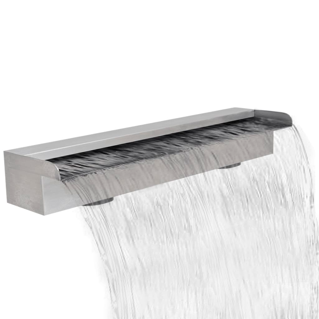 Rectangular Waterfall Pool Fountain Stainless Steel 23.6"