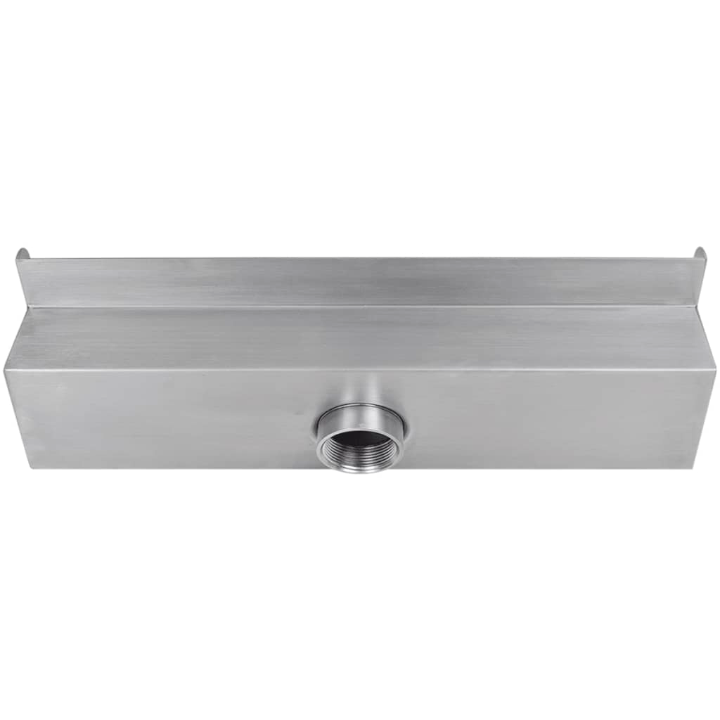 Rectangular Waterfall Pool Fountain Stainless Steel 17.7"